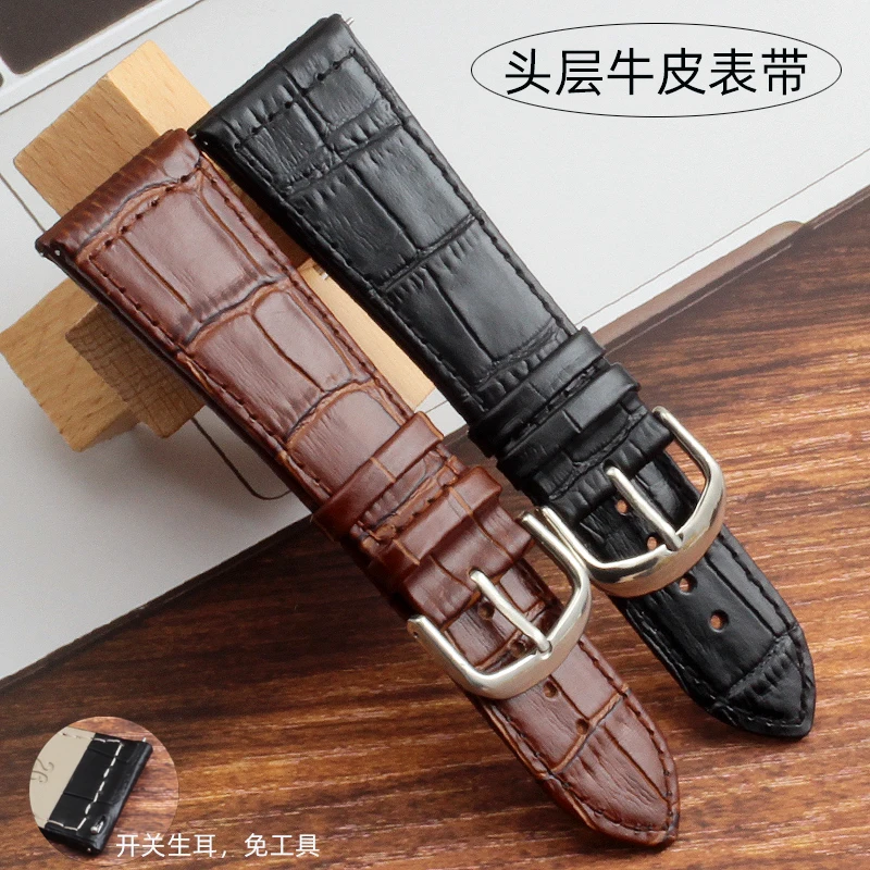 18 20 22 26 30mm Genuine TOP Leather Watchband For Franck Muller 6002M 6000H Men Women Soft Comfortable  black brown Watch Strap