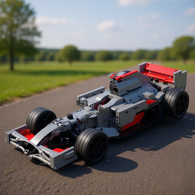 NEW 1522Parts 1 10 Scale Red White Open Wheel Racing Vehicle Model MOC Custom Puzzle Diy Assembly Building Blocks Popular Gifts