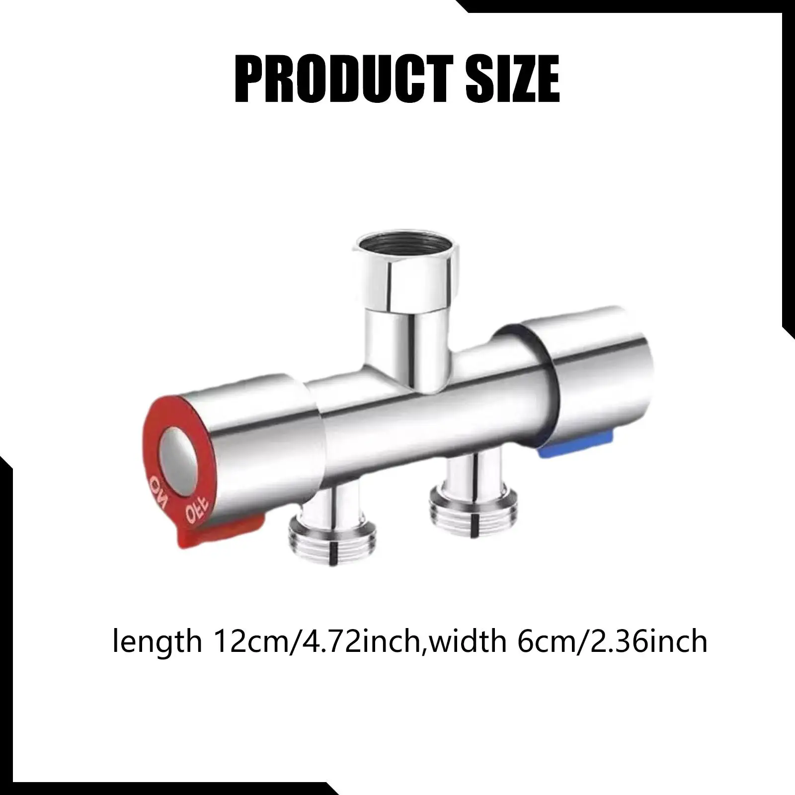Stainless Steel Water Valve Washing Machine Faucet 1 in 2 Out High Pressure Tap Flexible Hose Compatible for Bathroom Kitchen