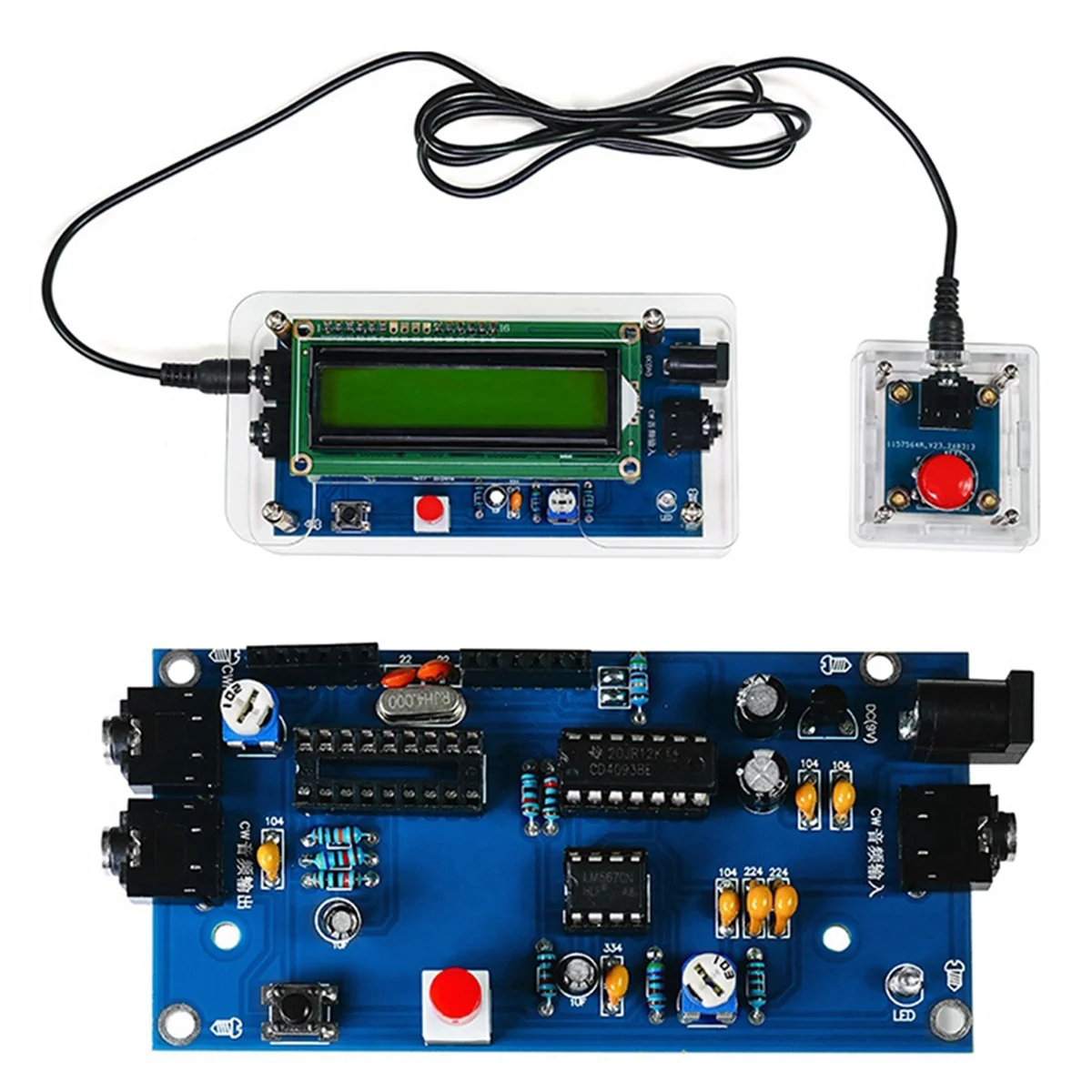 Decoder Morse Code Reader Translato DIY Kits CW Morse Code Exercise Decoder Kit Ham Radio with Digital LCD US Plug DY