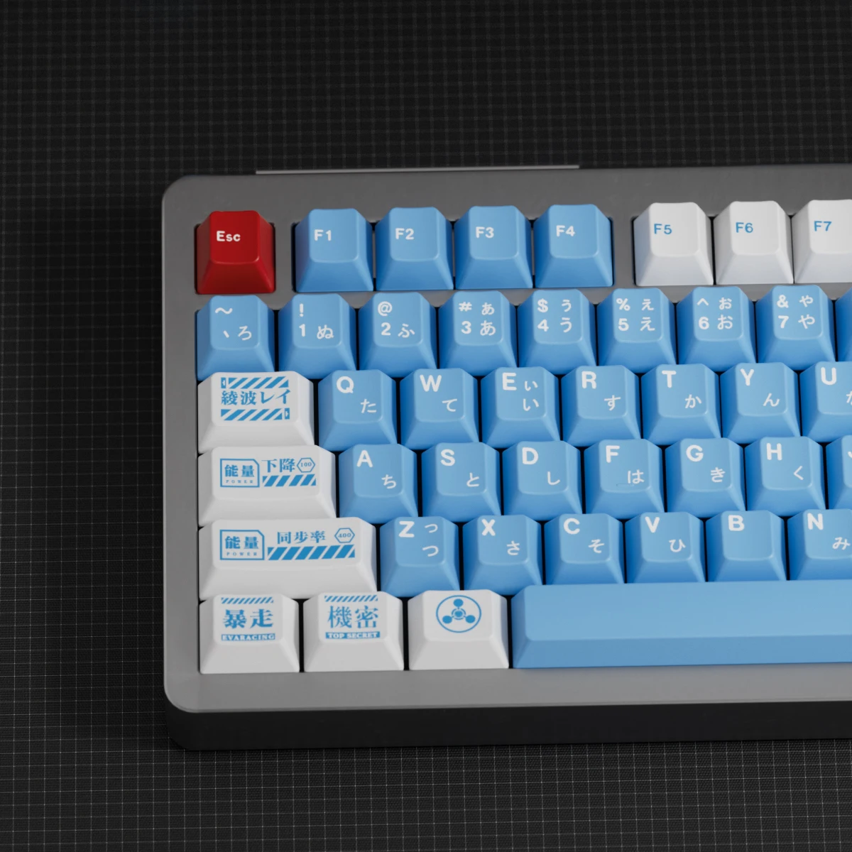 EVA mechanical keyboard keycaps blue large full set of PBT sublimation cherry original height