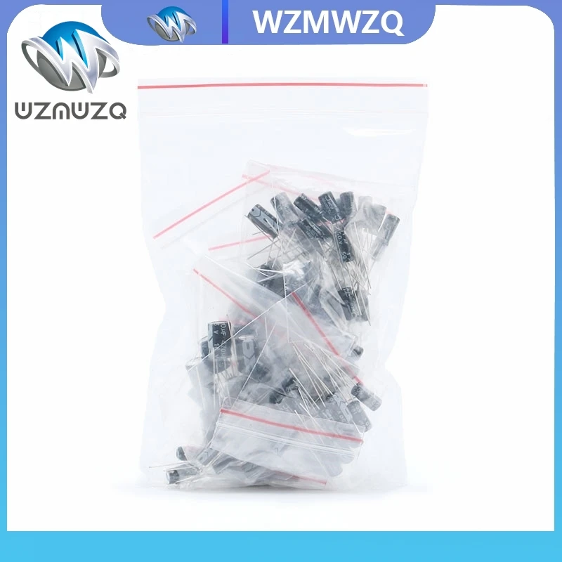 120 Buah 12 Kit Nilai 1UF-470UF Paket Kapasitor Elektrolit 1UF 2.2UF 3.3UF 4.7UF 10UF 22UF 33UF 47UF 100UF 220UF