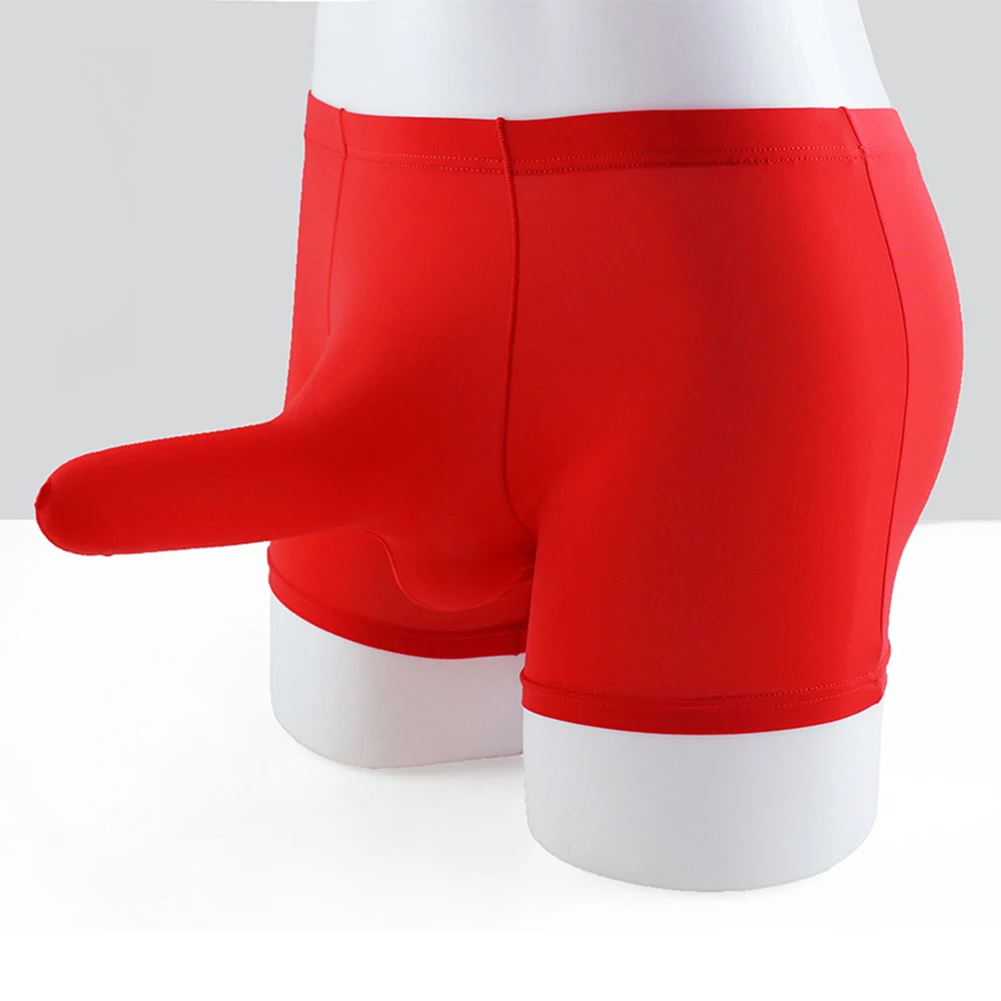 

1pc Mens Low Waist Underwear Boxer Breathable Elastic Ice Silk Panties JJ Sheath Pouch Sexy Man Boxers Shorts