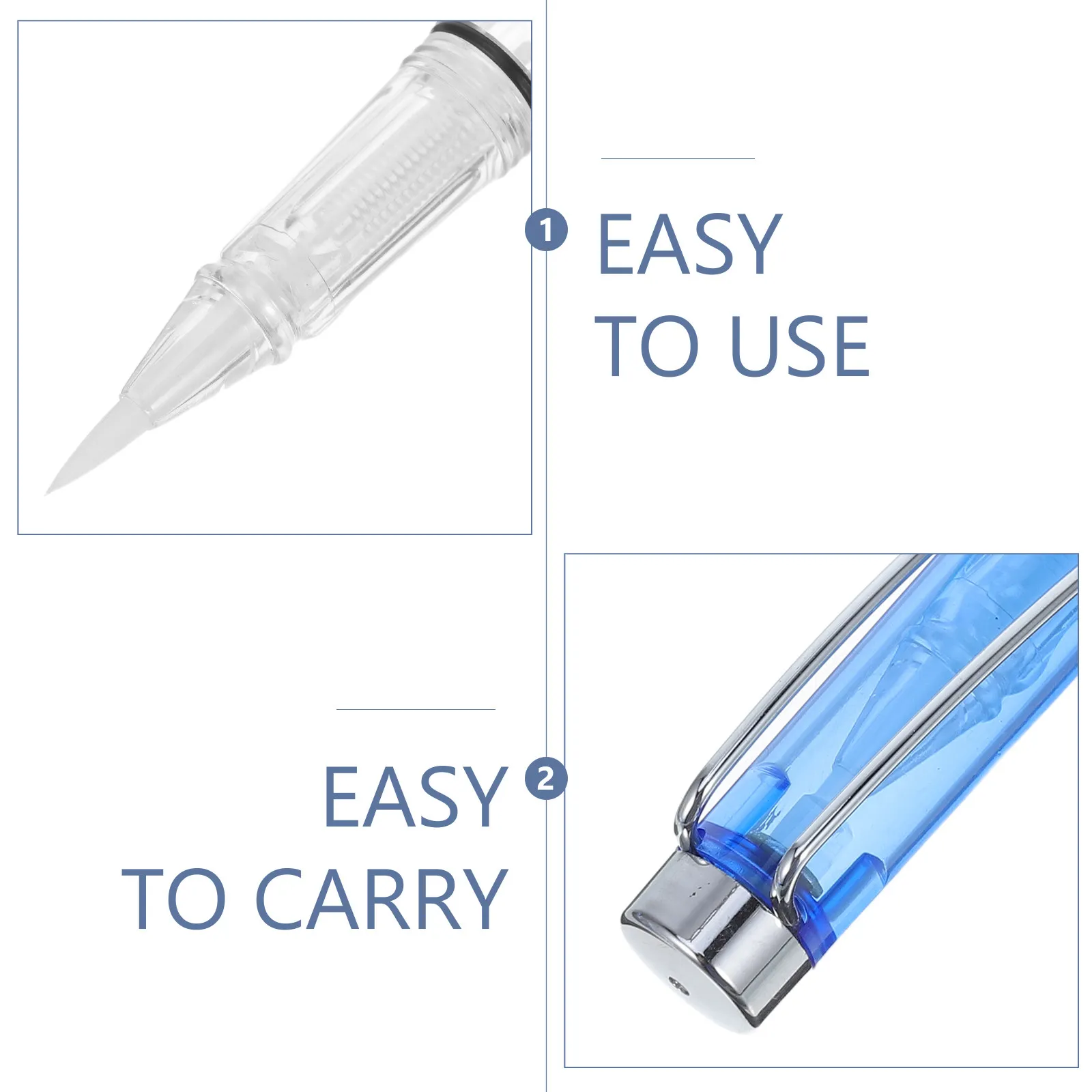 5pcs Refillable Artist Brush Pens for Calligraphy & Artistic Lettering – Blue Ink