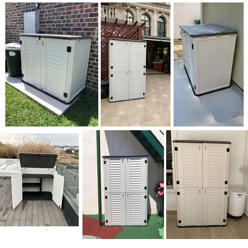 رائجة البيع خزانة تخزين خارجية سقيفة تخزين عمودية سقيفة تخزين خارجية أثاث الفناء #5