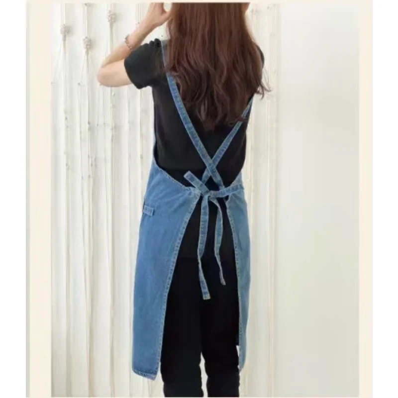 Elegant Unisex Jean Apron with Pockets for Men and Women  Kitchen Cooking Gardening Painting Chef Unim