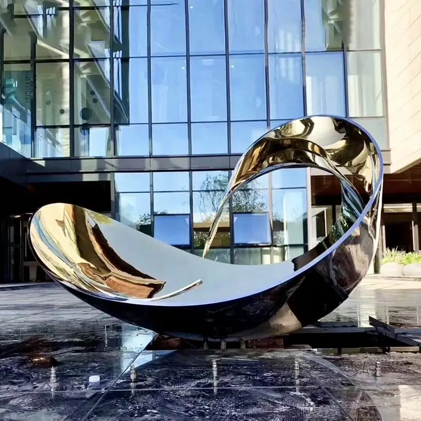 

#￥Customizable Modern Stainless Steel Metal Crafts 304/316 Abstract Outdoor Hotel Villa Fountain Landscape Decoration