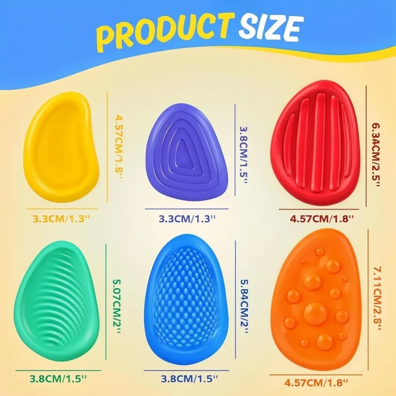 6 قطعة ألعاب متململة مجموعة الحجر الحسي لينة محكم القلق الحجارة لتوحد تهدئة سيليكون الحسية التوحد لعب لتخفيف القلق