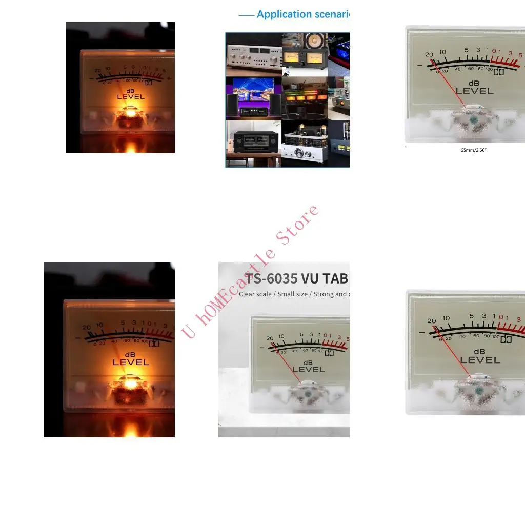 63HF VU Meter Header Backlight Level Header Power Amplifier Level Meter for Recording Studio Home Car