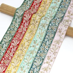 1 Yards Sequins Lace Ribbon African Embroidered Flower Trim Tape Fabric DIY Clothes Headdress