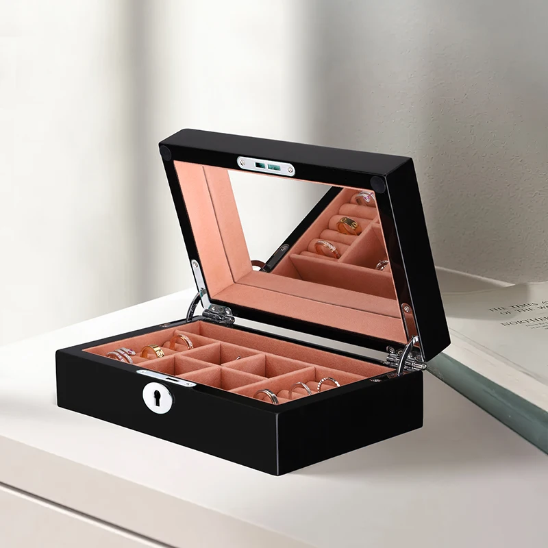 WoodenJewelry Box Wood Jewelry Organizer Necklace Earring Ring Storage Box for Women Gifts for Girls Mother