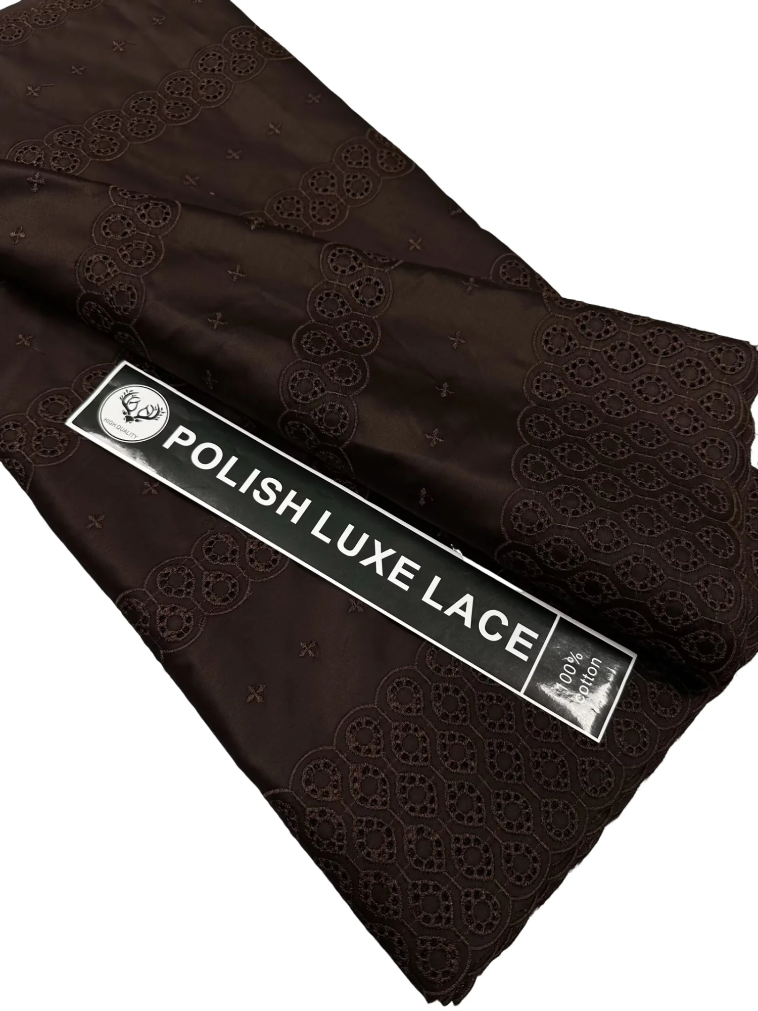 

Оптовая продажа, 100% хлопок премиум-класса, мужская атласная вышивка, польская кружевная ткань для одежды, платья, 5 ярдов, атласная хлопковая ткань