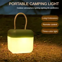 Portable Camping Lantern Rechargeable Outdoor Ambient Tent Lamp 3 Colors Stepless Dimmable Desk Lamp Remote Control Night Light