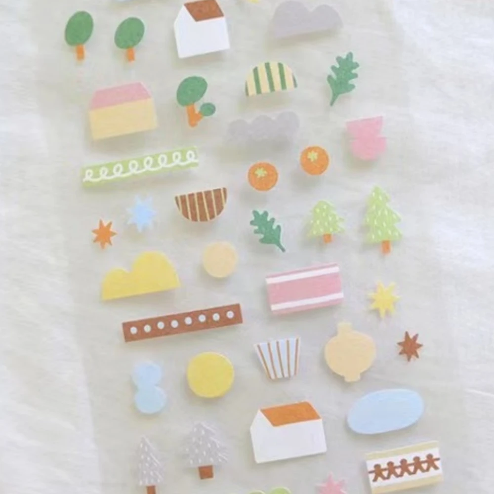 Korean Import Suatelier Cream Simple Live Paper Stickers Scrapbooking Diy Journal Stationery Sticker Decor School Supplies 1169