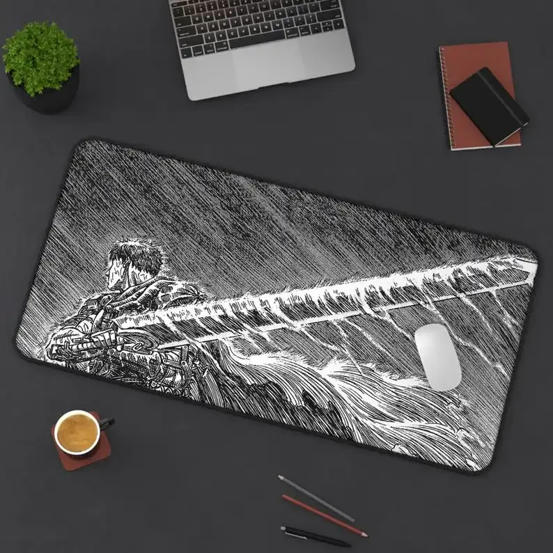 Berserk Manga XXL Mouse Pad Berserk Monochrome Guts Rain Desk Mat Gaming Desk mat Mousepad Play Mat office desk accessories