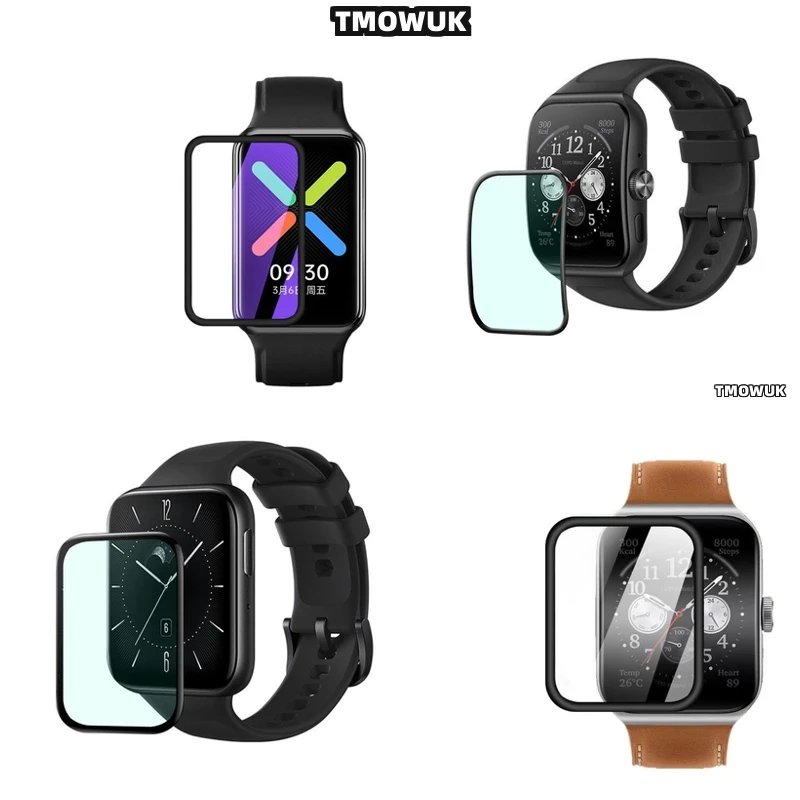 

For OPPO Watch 2 3 4 Pro SE Free Band 2 42mm 46mm Crystal Clear Protective Film, 3D Curved Edge.