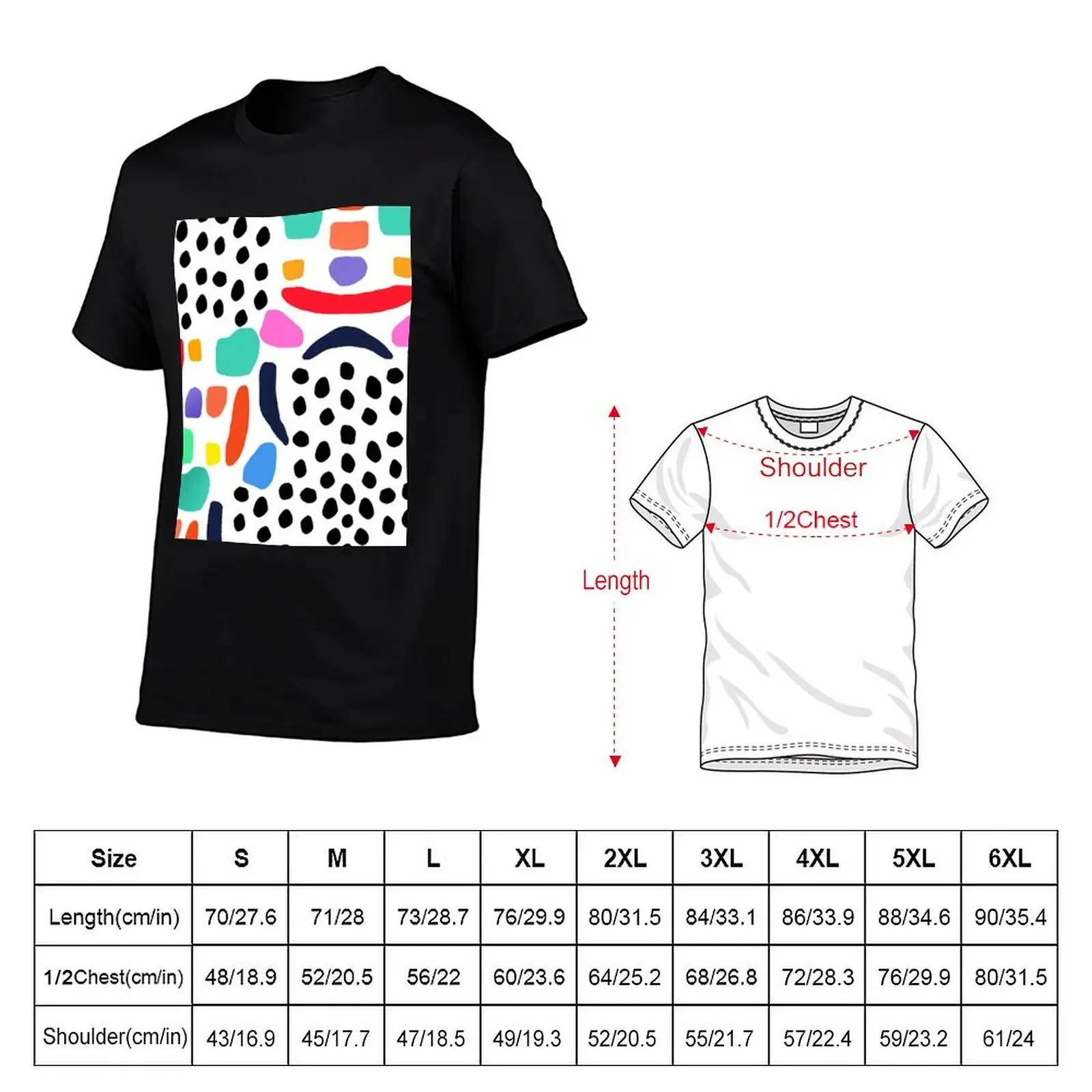 Memphis Style Shapes and Dots, Terrazzo Shapes T-Shirt graphic shirts blanks anime clothes street wear sweat shirts, men