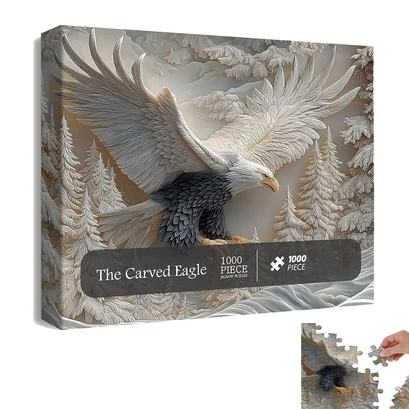 1000 Pieces Majestic 3D Eagle Jigsaw Puzzle Handmade DIY Wall Art Decor Personalized Picture Puzzle For Living Room Bedroom Gift
