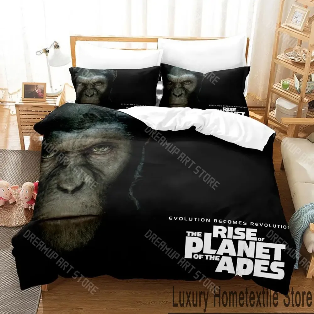 3D Printed Planet of The Apes Bedding Set for Boys Girls Duvet Cover Pillowcase Twin Queen King Full Single Double Sizes