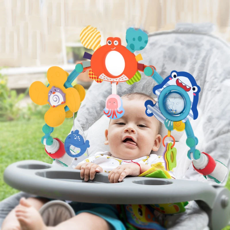 아기용 휴대용 유모차 아치 장난감, 모터 기술 개발, Bjorn 바운서 장난감 바, 아기 여행 놀이 아치 감각 장난감 