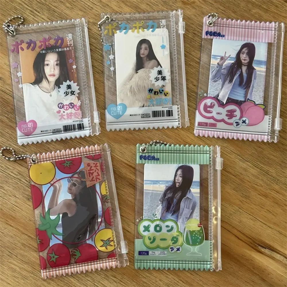 Cute Transparent Candy Bag 3 Inch Kpop Card Sleeves Holder Photocard Holder Card Films Game Cards Protector Badge Display Bag