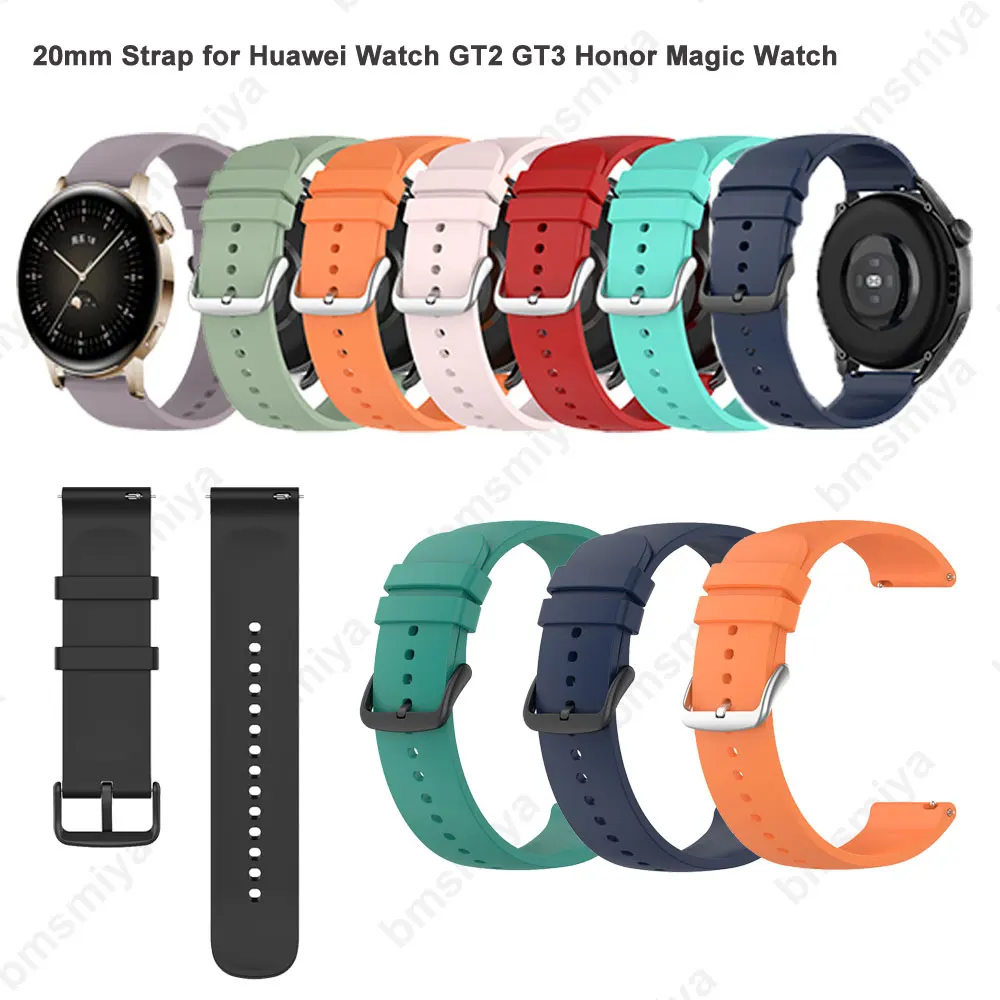 Huaweiウォッチ用シリコンストラップ,Honor Watch用シリコンストラップ,Magic Watch 2,gt3,gt 3,gt2,42mm,se,20mm, 1個