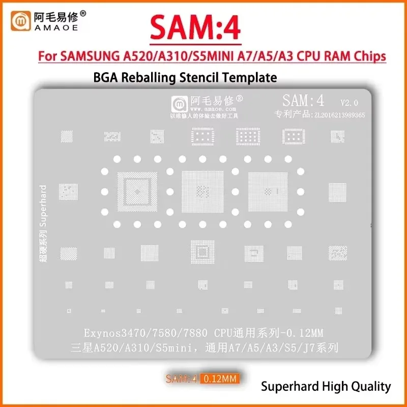 AMAOE SAM1-20 BGA-Schablone zum Reballen für SAMSUNG S7/S7/S6/S8/S9/S10/S20/S21/S22 Ultra Note 10/9/8/6/5 A10 A20 A30 A40 A50 A60 A70 – Detail 5