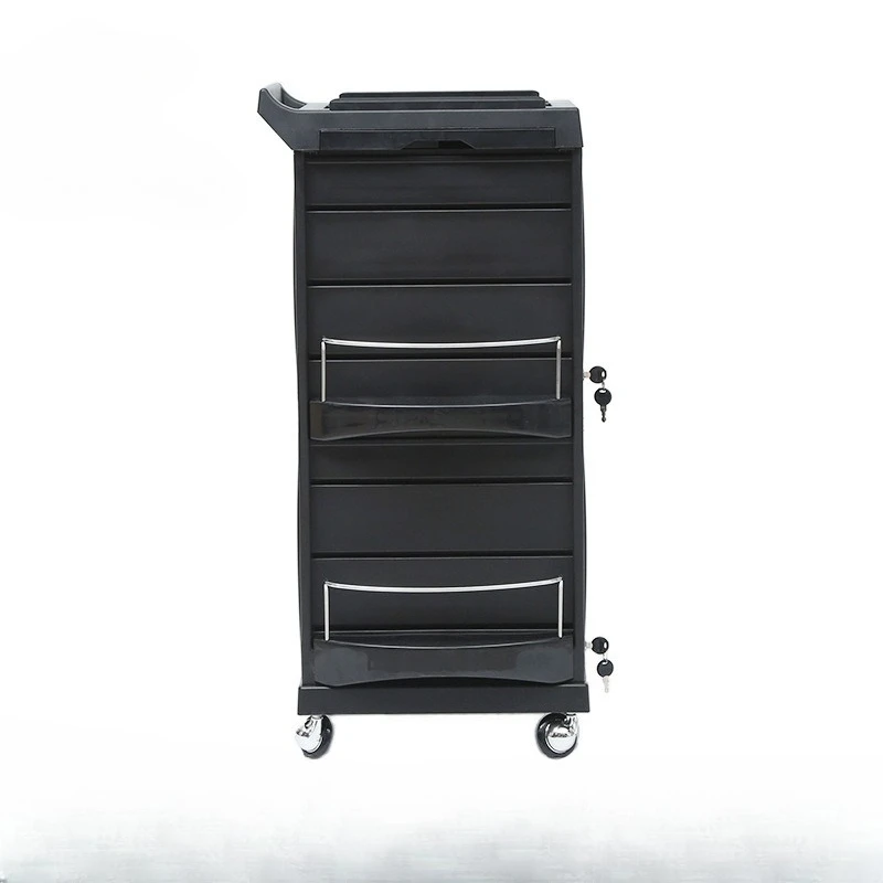 Hair tool cart, trolley for perming and dyeing, beauty salon, black multi-layer trolley, haircut trolley, tool cabinet