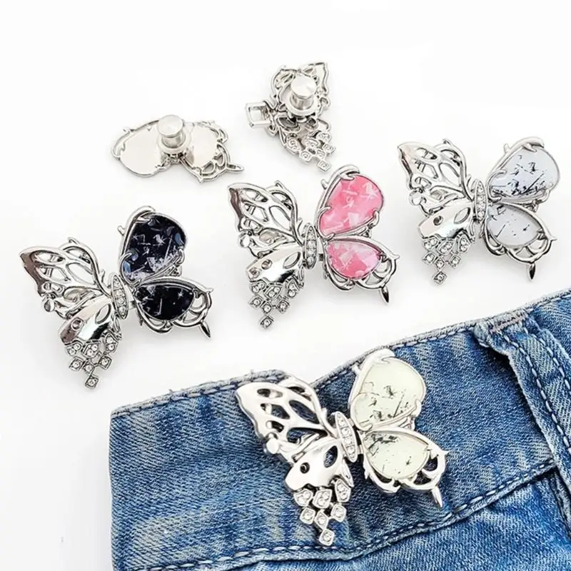 

652F многоразовый зажим для талии, зажим для талии из сплава, джинсовые удобные пуговицы для брюк с пуговицами