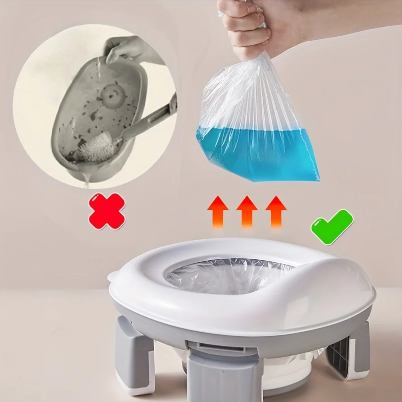 1 Pc Portable Foldable Kids Toilet Lightweight Travel Toilet with Cleaning Bag Compact Design for Outdoor Camping Road Trips