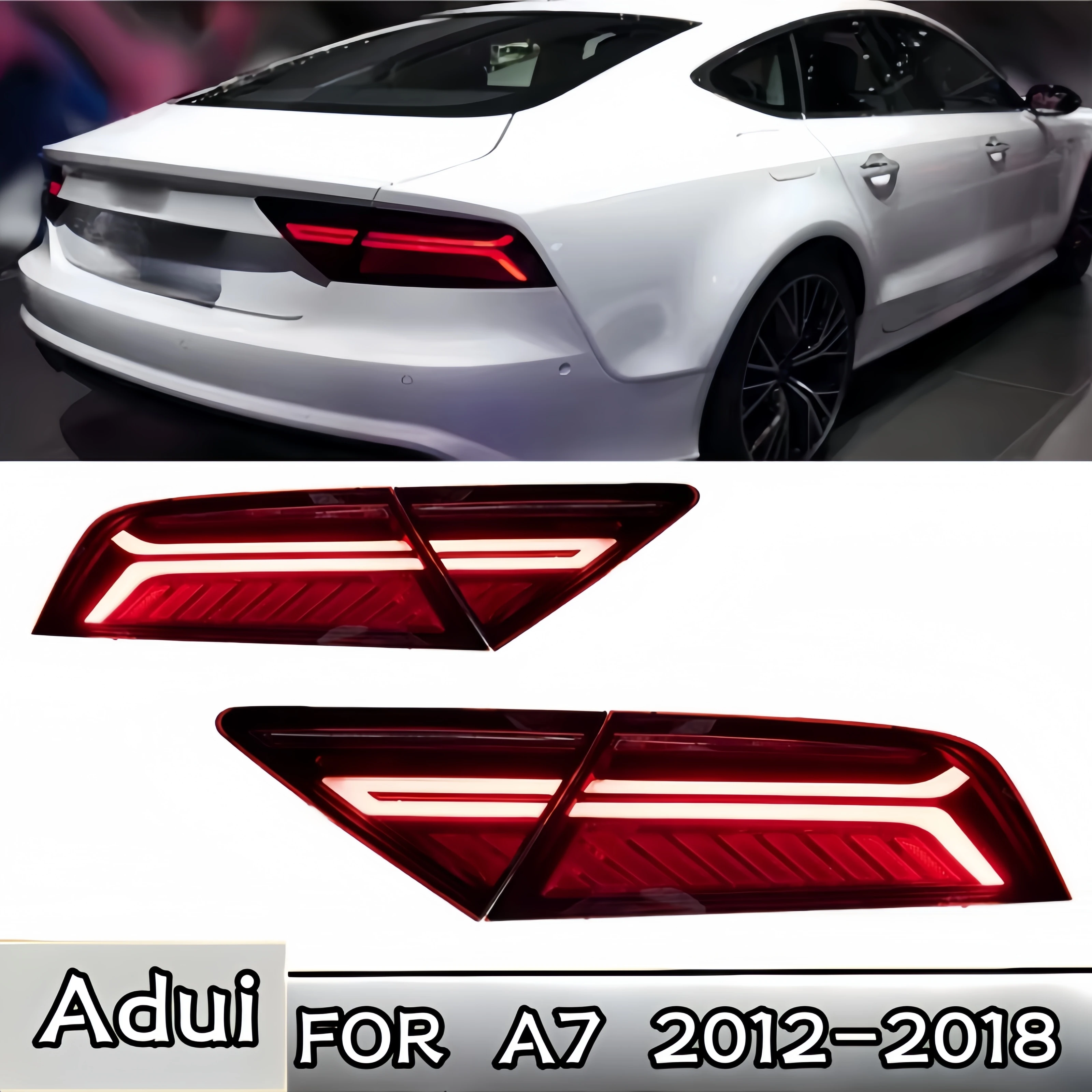 Auto Accessories 12 to 18 for Audi A7 Taillights Assemblies Modified with LED Water Steering Rear Tail Lamp A7 New Model