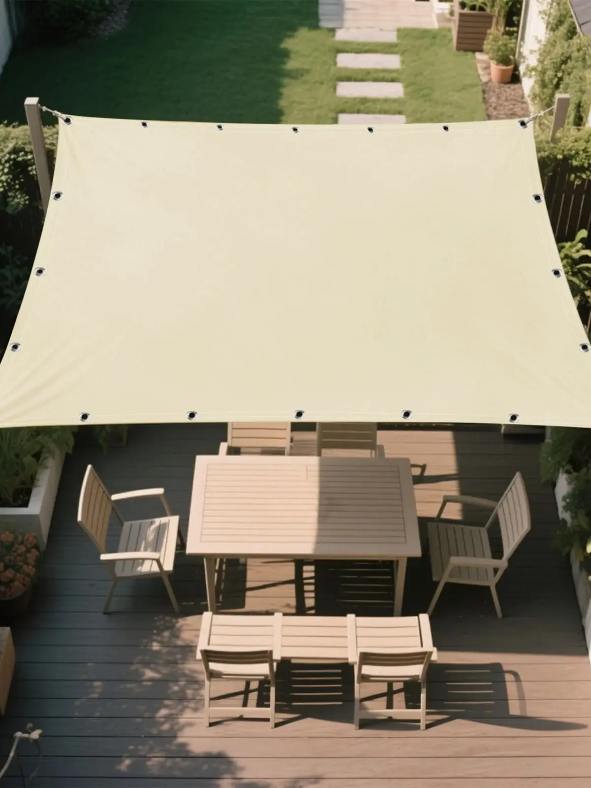 4x5M/3x4/3/2M Zonnescherm Zeil Waterdicht Buiten Vierkant Rechthoek Tuin Patio UV Blok Feestluifel Zwembad Kamp Luifel Zon Onderdak - afbeelding 2