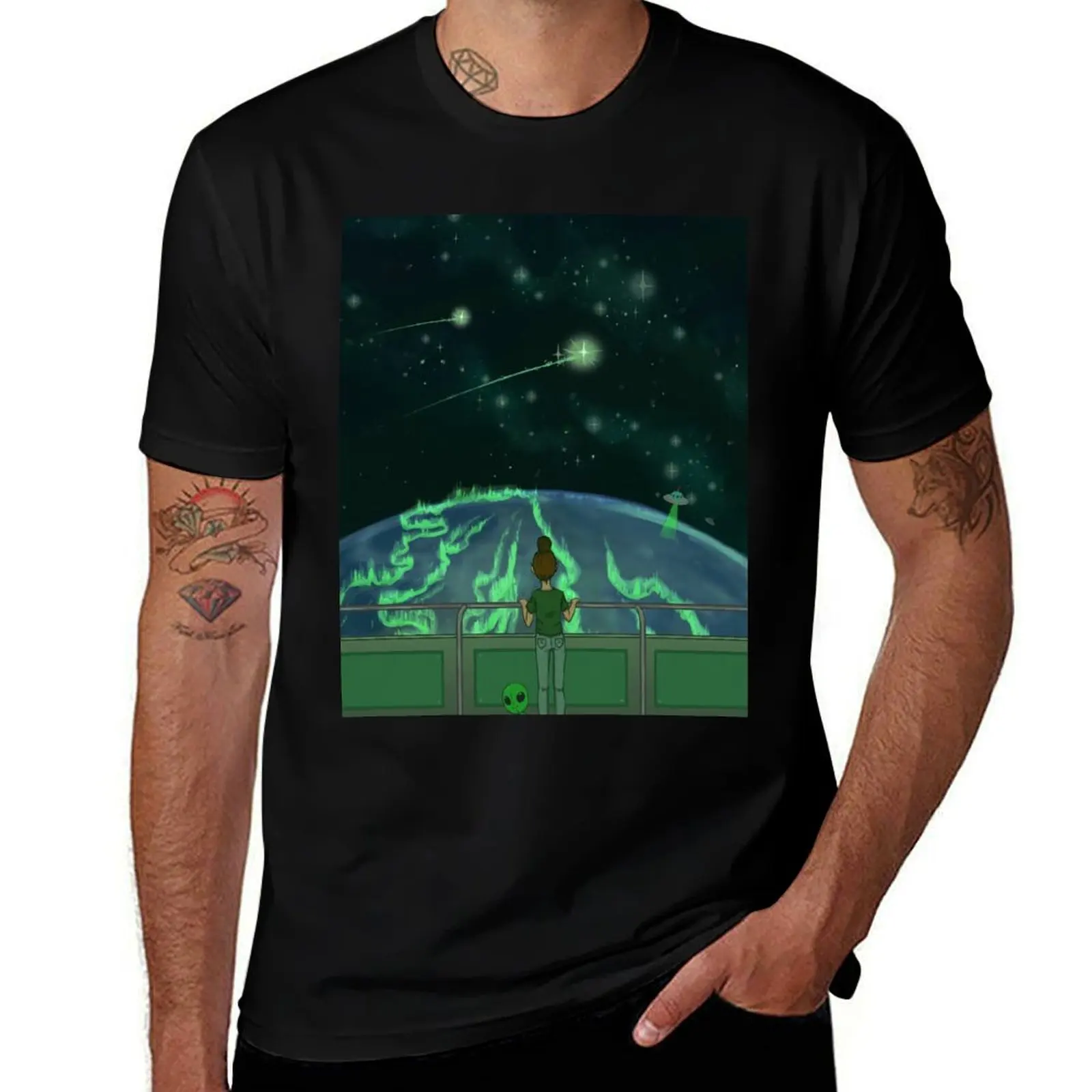 

Space Aurora T-Shirt man t shirt summer man tshirt printed t shirts for man T-Shirt