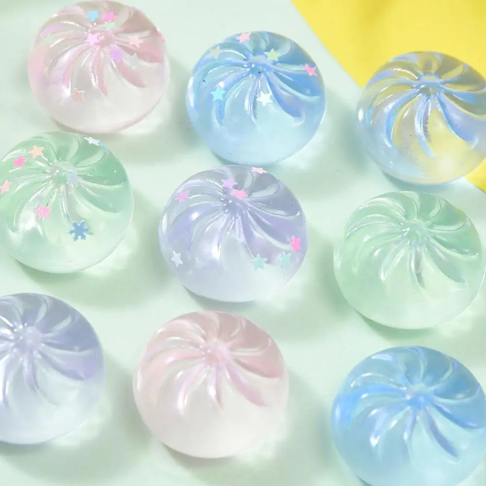 4pcs Glitter Crystal Mud Ball Home Decor Party Favors Glitter Dumpling Squishies Cute Dough Sensory Stress Balls For Adults Kids