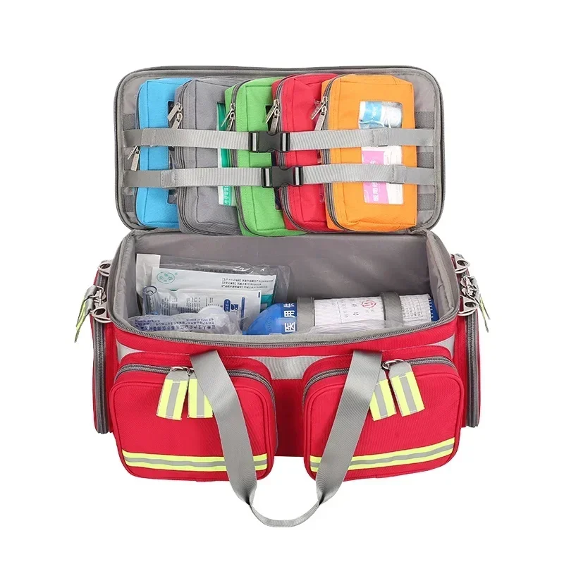 Newly Upgraded Multifunctional Red Waterproof (One-piece) First Aid Kit Mini First Aid Kit Outdoor Supplies First Aid