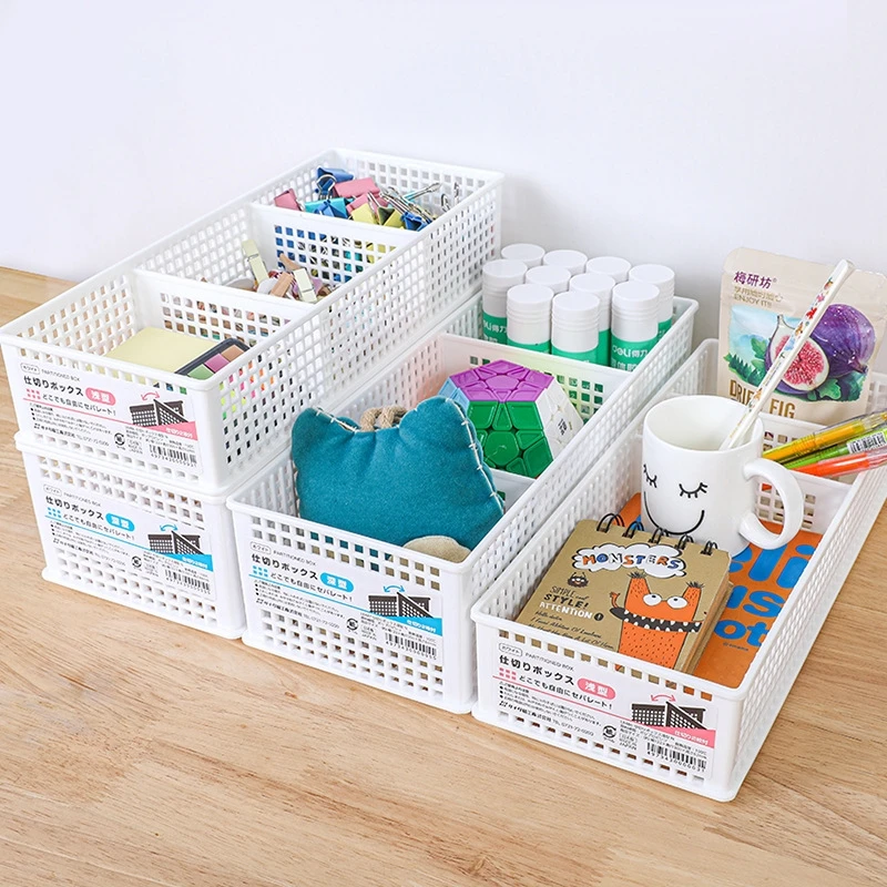 

Folding Plastic Storage Box Collapsible Desktop Cosmetic Basket Office Crate Mini Container Sundries Toy Holder Organizing Case