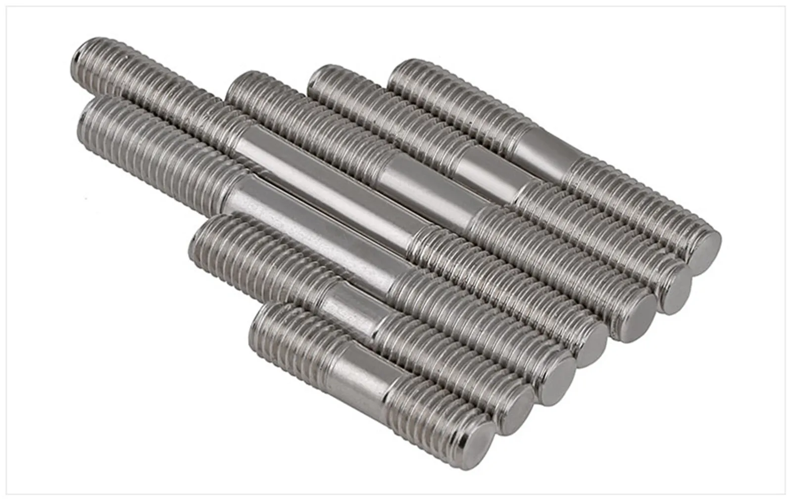 10-25PCS M6 de aço inoxidável dupla extremidade rosca parafuso sem cabeça Studs parafuso dupla rosca barra Stud Rod M6x25/30/35/40/45/50-200mm