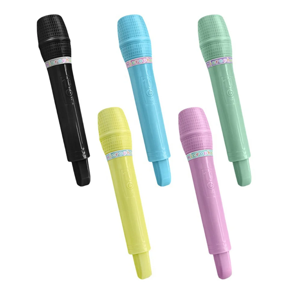 5 Colors Simulation Microphone Props Microphone Pretend Toy Fake Microphone Costume Prop For Home Bar Party Decoration Kids Gift