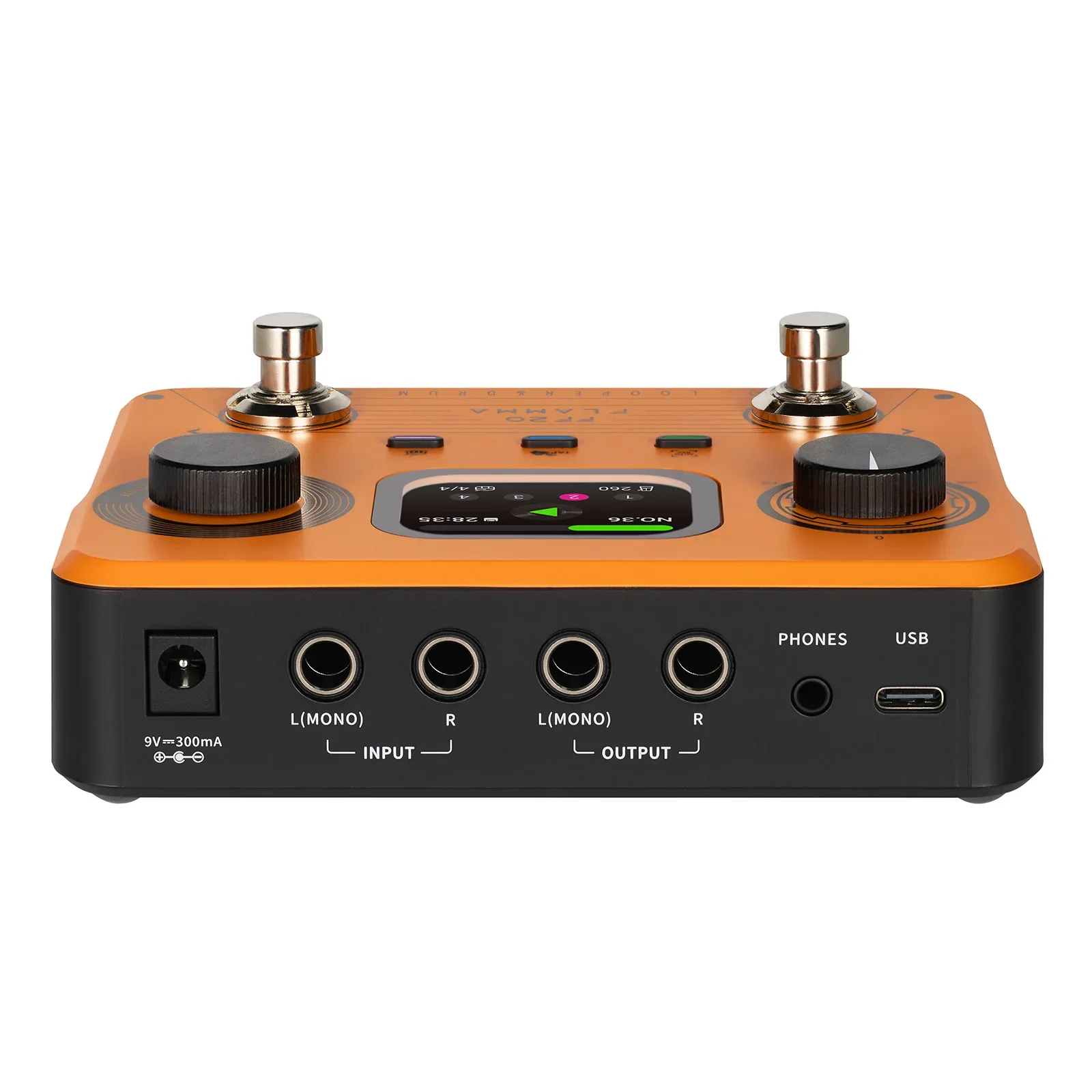 

Flamma Ff20 Dual Footswitch Looper 300Min Rec, 100 Slots, 220 Drum Grooves Time Stretch, Auto Record Usb, Headphone Out