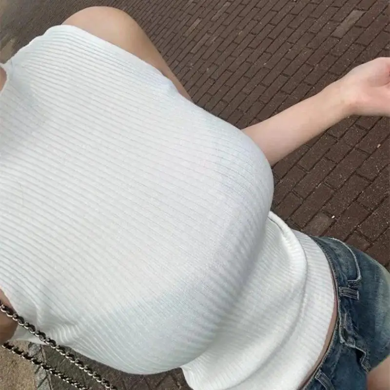 2026 Korean Dongdaemun Elegant Body-Shaping Half-High Collar Sleeveless Versatile Knitted Vest Base Layer T-Shirt for Women