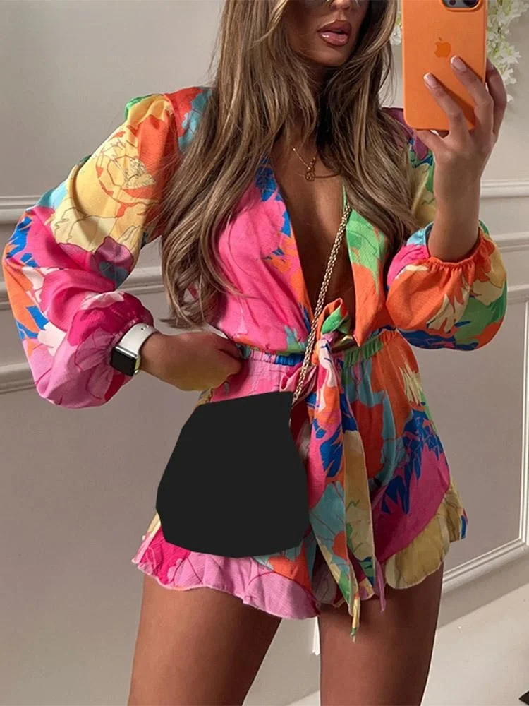 夏のファッション女性のショートパンツスーツ-ブラウス-p-ジッパー付きスイスアーミーナイフサングラス丸顔に適した紳士服