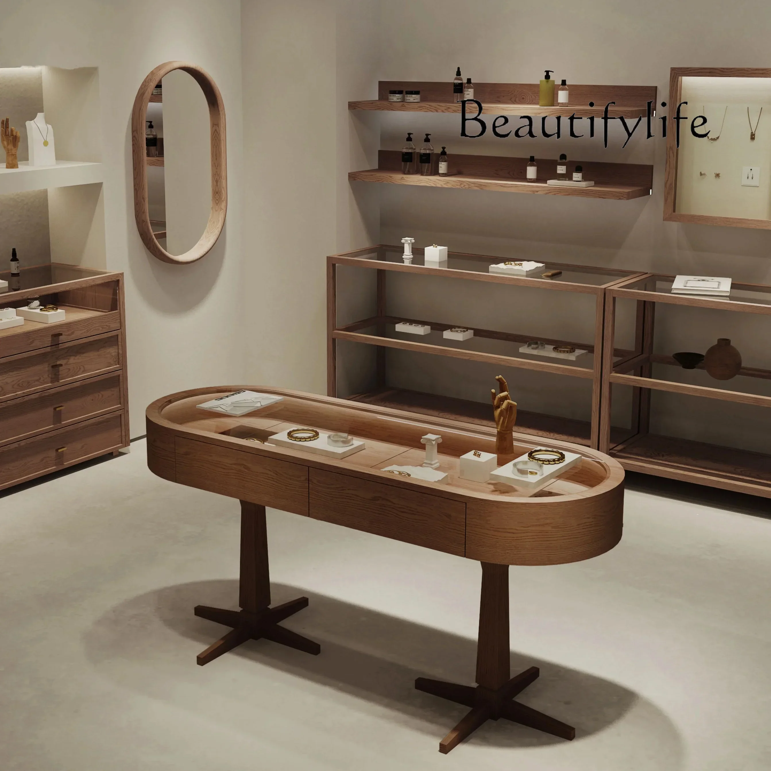 Jewelry Nakajima Cabinet Display Stand Ring Necklace Watch Window Display Jewelry Display