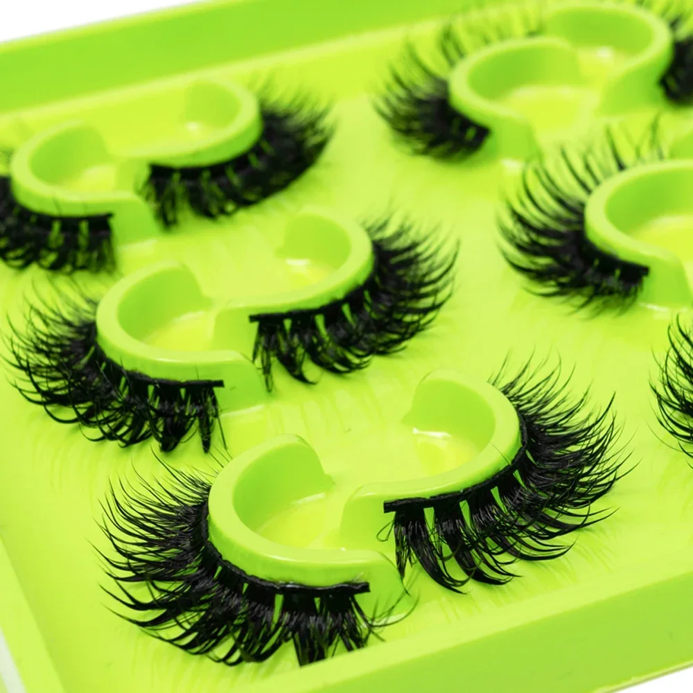 AMSDCN 6 Paar künstliche Wimpern für Cosplay, koreanisches Make-up, neuer Stil, Wet Spikes, 3D-Wimpern, Großhandel, Manga-Wimpern
