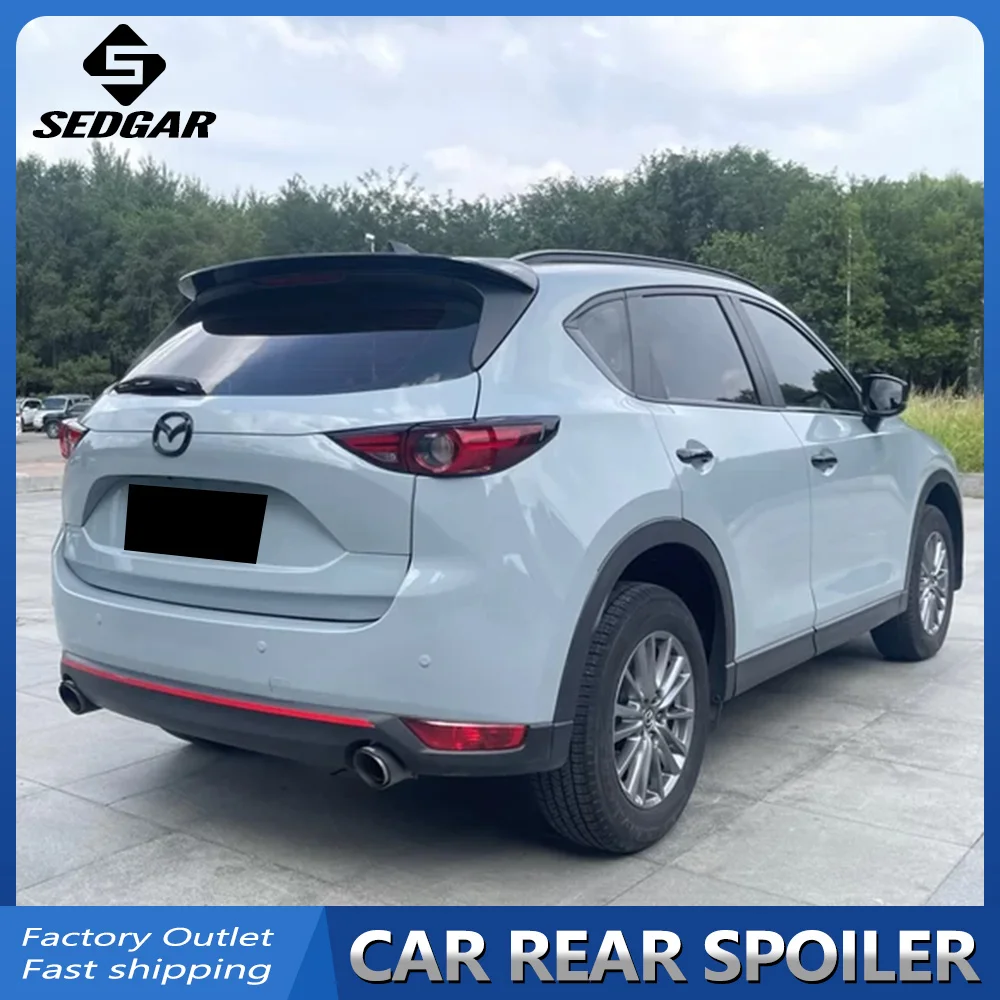 

For 2017--2022 MAZDA CX-5 CX5 Trunk Roof Spoiler High Quality ABS Plastic Unpainted Gloss Black Spoiler Trunk Boot Wing Spoiler