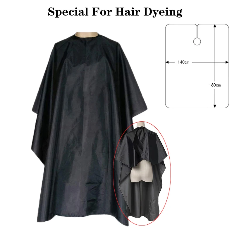 Waterproof Hair Cutting Cape Black Adjustable Professional Barber Cape 130*145Cm Big Size Hairstylist Salon Hairdressing Cloth