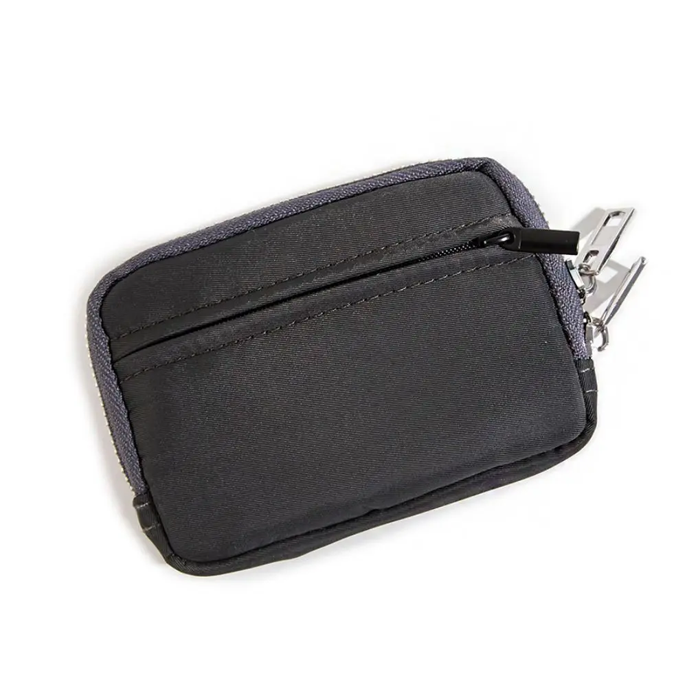 Bolsa de moedas de náilon portátil quadrada rfid anti-roubo estilo coreano masculino carteira titular do cartão leve mini fones de ouvido saco de armazenamento feminino