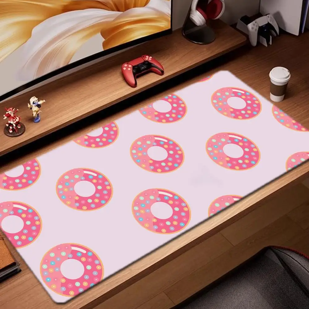 

delicious donut art Mouse Pad Game Accessories keyboard pad XXL large locking edge 900X400 mm table mat Gaming mousepad