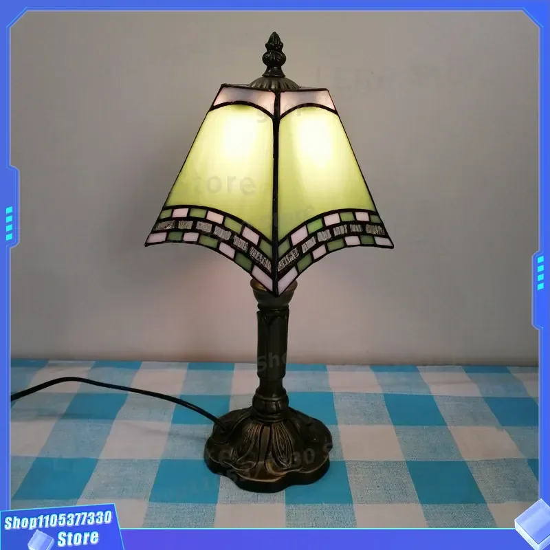 Creative Mediterranean Table Lamp Simple Modern European Warm Night Light for Bedroom Cafe Baohua Tiffany Style Decorative