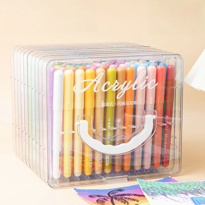 

Liquid Acrylic Paint Markers, Soft Brush Tip Acrylic Pens, Stackable Water-based Markers for Rock Painting, Canvas, DIY Art