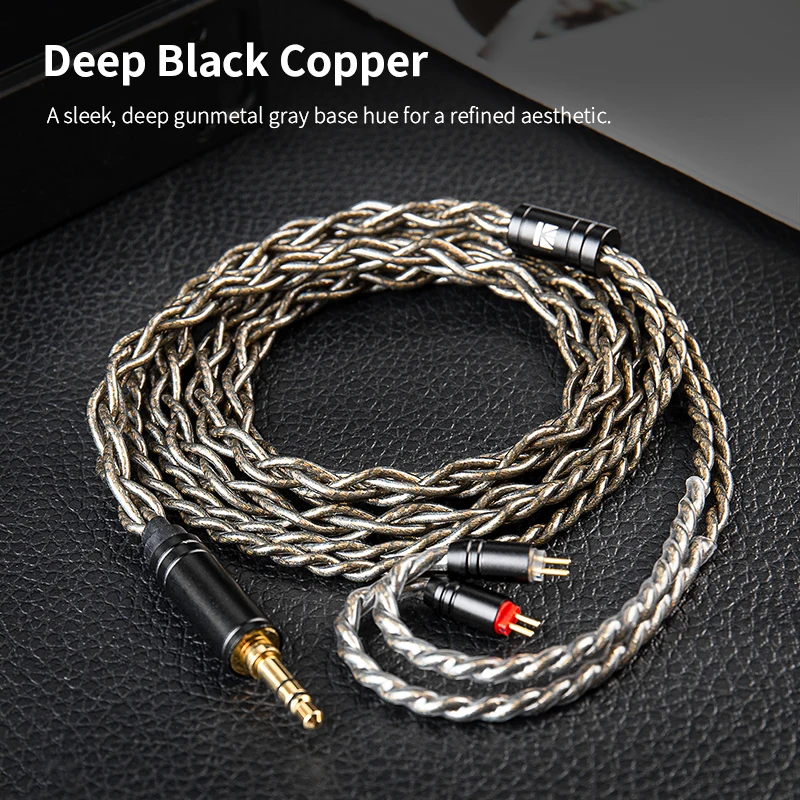 KBEAR DarkJade 4 strands 252 cores silver-plated copper HIFI upgrade cable 3.5/4.4mm Gold-Plated Copper Plug